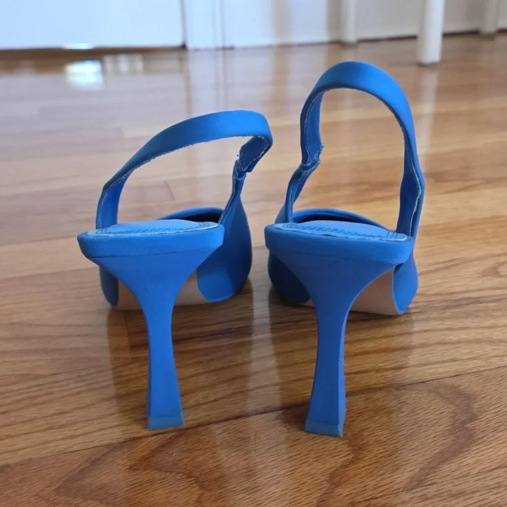 Stradivarius Cerulean Blue Sling Back Pumps - Picture 3 of 8